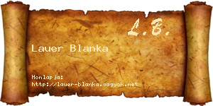 Lauer Blanka névjegykártya